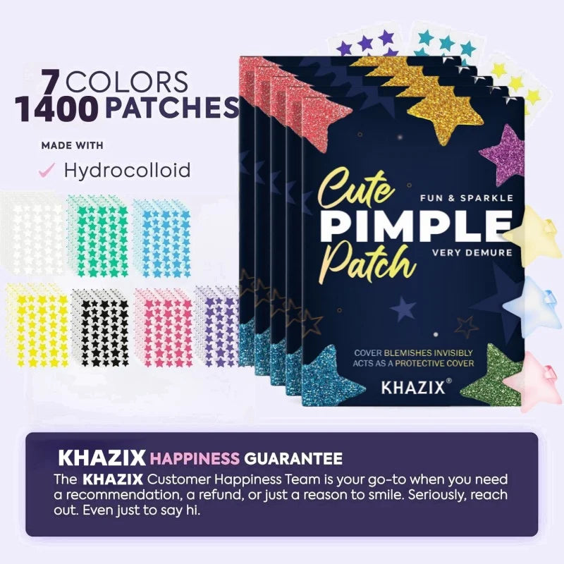 1400 pieces of Multi-color Star Acne Patches,Pimples Patches,Facial