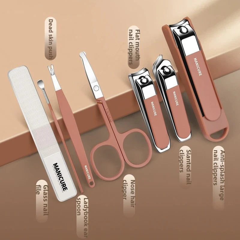 Complete 7 Pcs Set Manicure Kit Nail Clippers with Clippers Cuticle