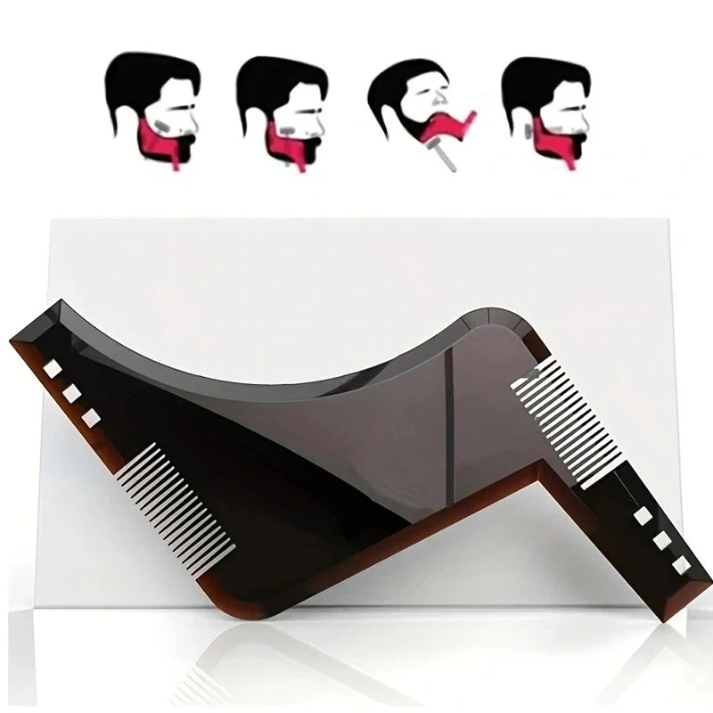 Men Black Plastic Moustache Moulding Comb Straighten Comb Cutter Beard