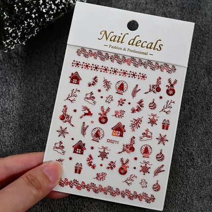 Winter Christmas Atmosphere Nail Stickers Snowman Snowflake Wapiti
