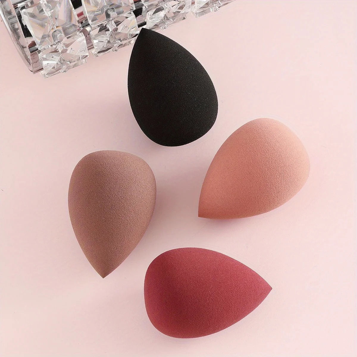 4 cosmetic sponge sets, cosmetic egg, dry and wet, cosmetic sponge for