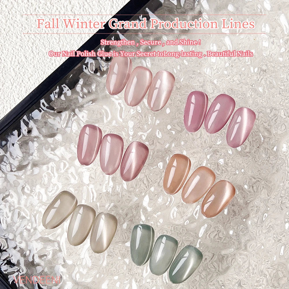 Vendeeni 6 Colors Magnetic Cat Eye Gel Nail Polish Set Pink UV LED