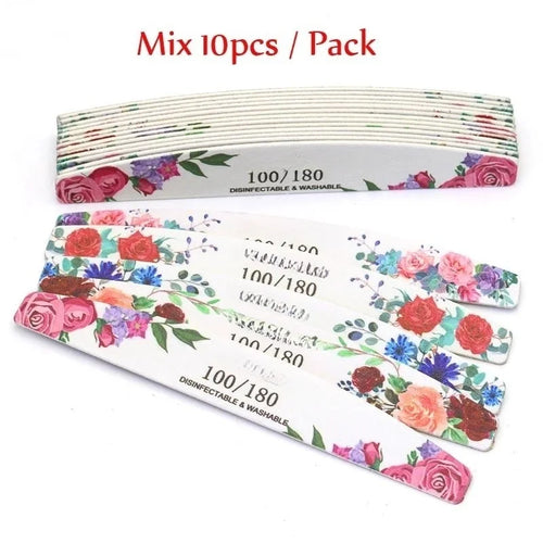 10Pcs Lot Professional Nail Files 100/180 Griting Wood Strong