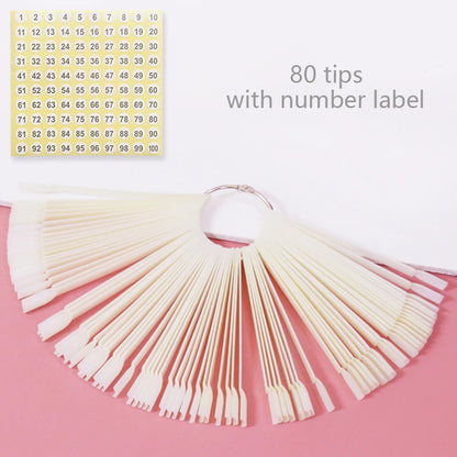 80/50/20pcs Nail Display Sticks Nail Swatch False Nail Tips Nail Gel
