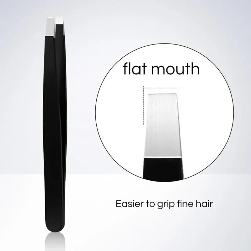 CNK  Wholesale  Stainless Steel Black Eyebrow Tweezer with Slant and