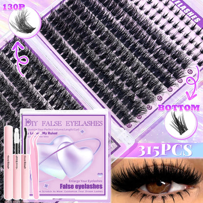 Show-Stopping Top & Bottom Lash Kit – 250/740 Cluster Bombshell Fluffy