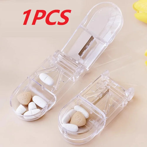 1Pcs Round Pill Case Plastic 7 Days Weekly Tablet Candy Box Portable