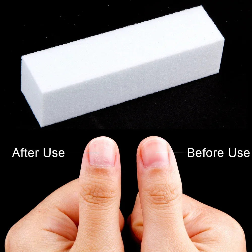 LINMANDA 5/20Pcs White Nail Buffer Block 4 Way Professional Nail Files