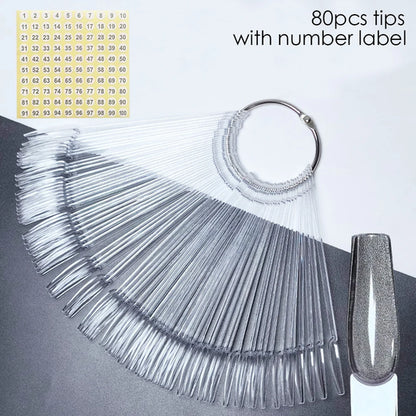 80/50/20pcs Nail Display Sticks Nail Swatch False Nail Tips Nail Gel