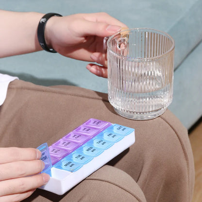 Weekly 14 Grids 7 Days Pill Box Portable Travel  Cases Organizer Pill