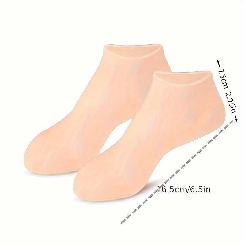 2 Pack Moisturizing Silicone Gel Socks for Dry Cracked Feet Nourishing