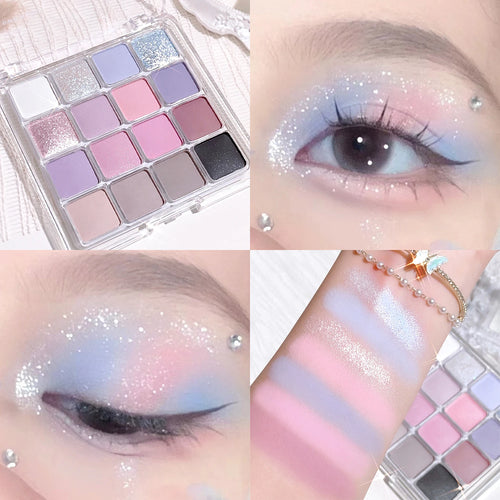 Sixteen-color sunset magic eye shadow plate pearl matte earth color
