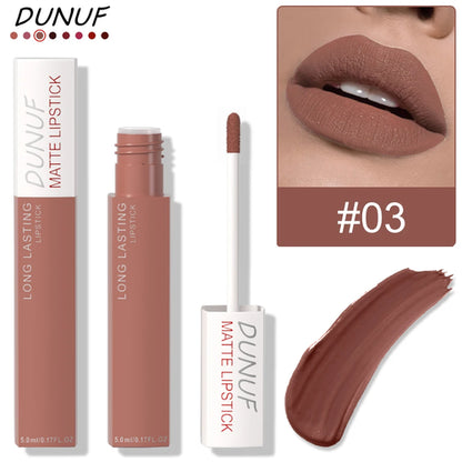 Long-Lasting Lip Gloss 1pcs: Matte Lipstick Non-Stick Cup Waterproof