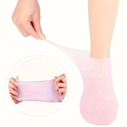 2 Pack Moisturizing Silicone Gel Socks for Dry Cracked Feet Nourishing