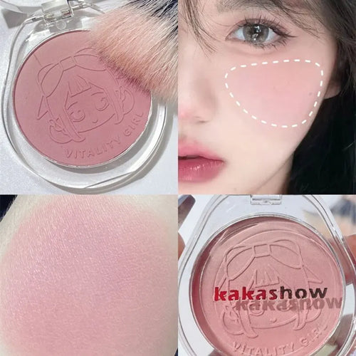 Dual Gradient Blush Highlights Natural Nude Makeup Brightening Cheek