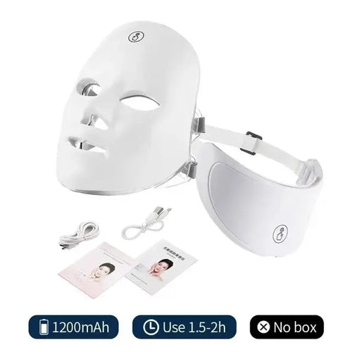7 Colors Led Facial Mask With Neck Red Light Therapy Mask For Skin