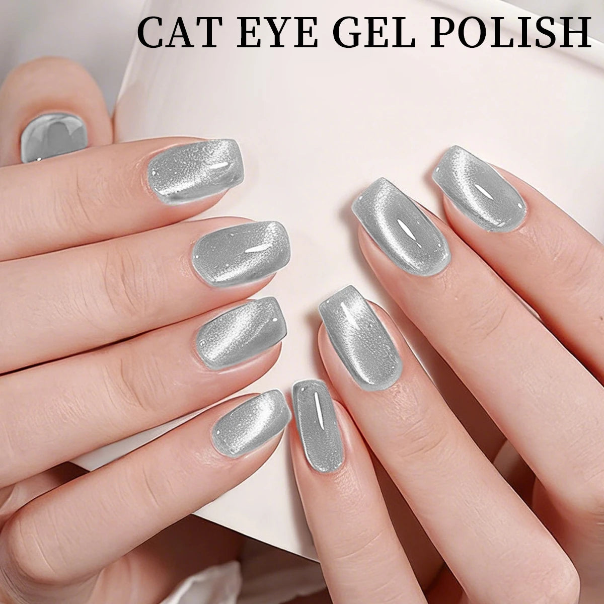Hassleless  15ml Universal Silver Cat Eye Gel Polish. Glittery,
