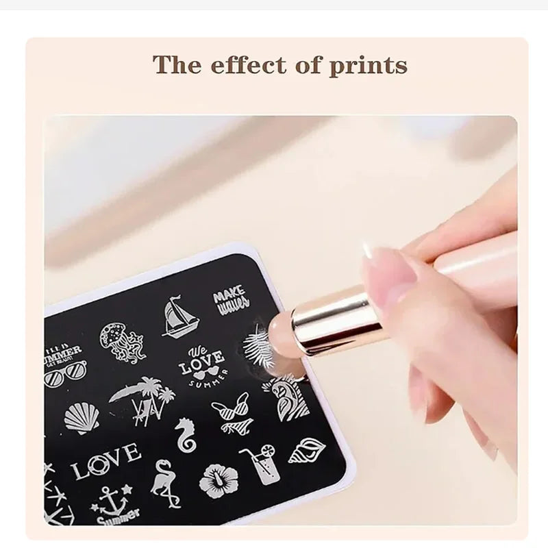 Nail Art Silicone Brush Reusable Mirror Powder Pigment Applying