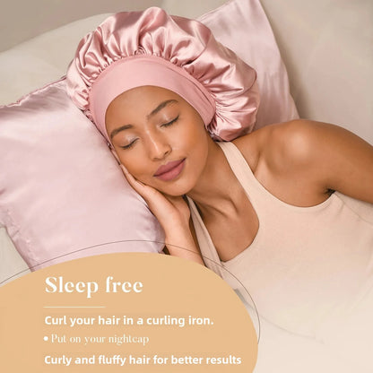 No Heat Hair Curler And Satin Sleeping Cap Set Heatless Hair Curling