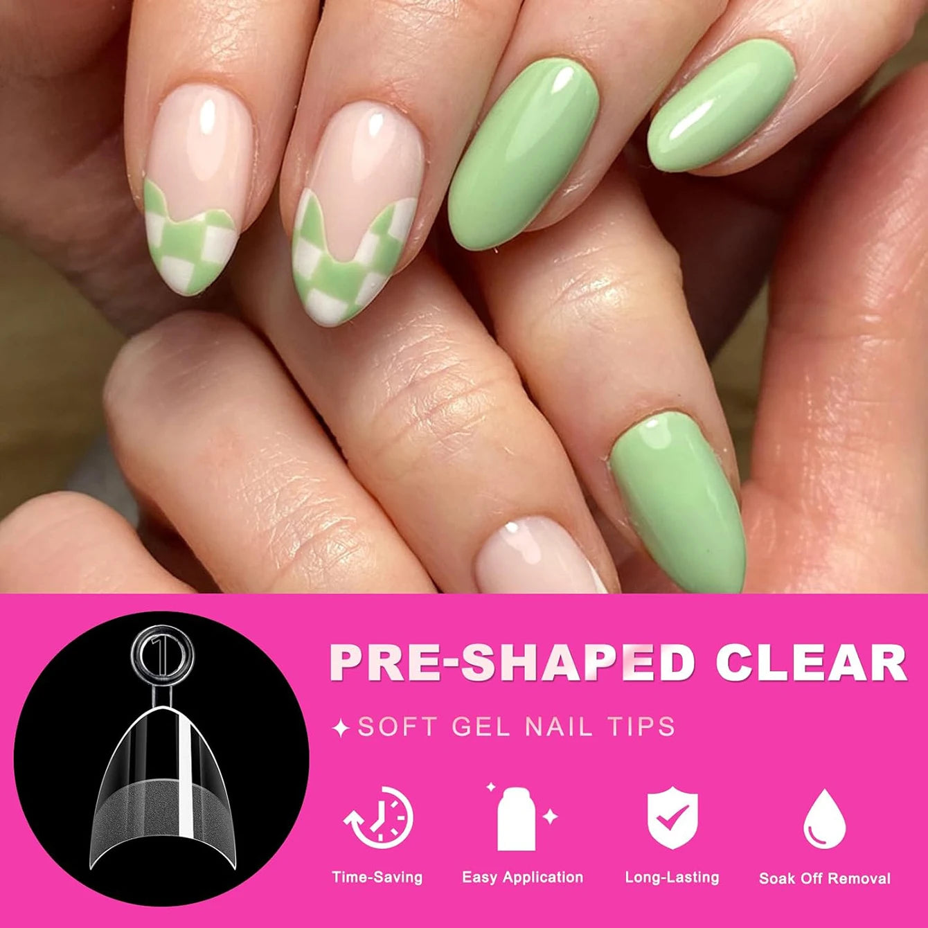 120/240 pcs Half Cover Almond Fake Nails Half Matte Pre Buff Acrylic