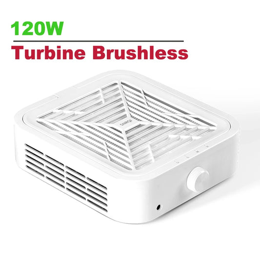 Turbine Brushless Nail Dust Remover Strong Suction 120W Nail Vacuum