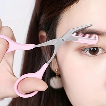 Eyebrow Trimmer Set, Curved Eyebrow Razor, Eyebrow Scissors With Comb,