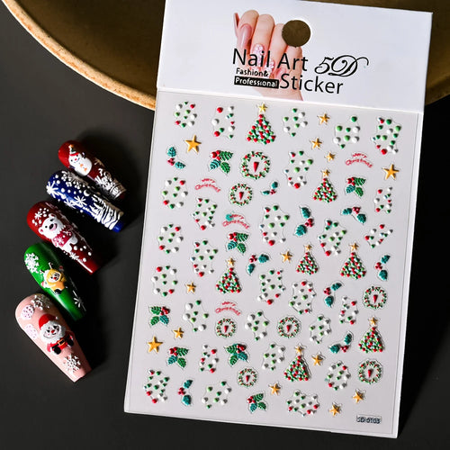 Winter Christmas Atmosphere Nail Stickers Snowman Snowflake Wapiti