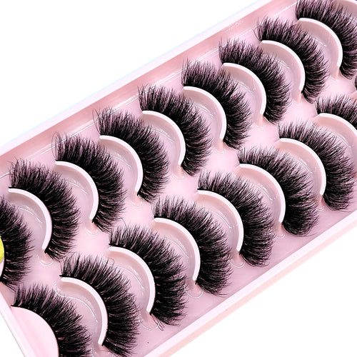 HBZGTLAD New 10 Pairs Natural False Eyelashes Fake Lashes Long Makeup