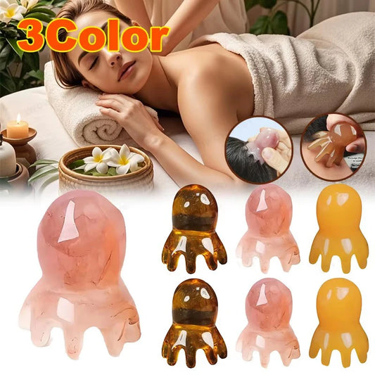 Cute Octopus Scalp Massage Comb (Resin)｜Korean Hair Care, Stress