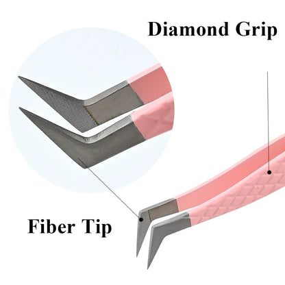 LAGEE Fiber Tip Eyelash Extension Tweezer Volume Isolation Precise