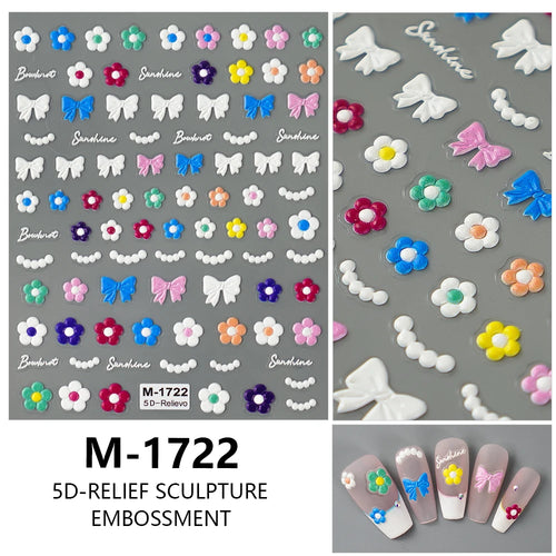 5D Nail Art Stickers Love Hearts Stars French Nail Art Design