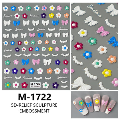 5D Nail Art Stickers Love Hearts Stars French Nail Art Design