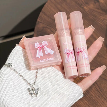 Art Value Butterfly Dance Color Box Four Lip Glaze Blush Set Necklace