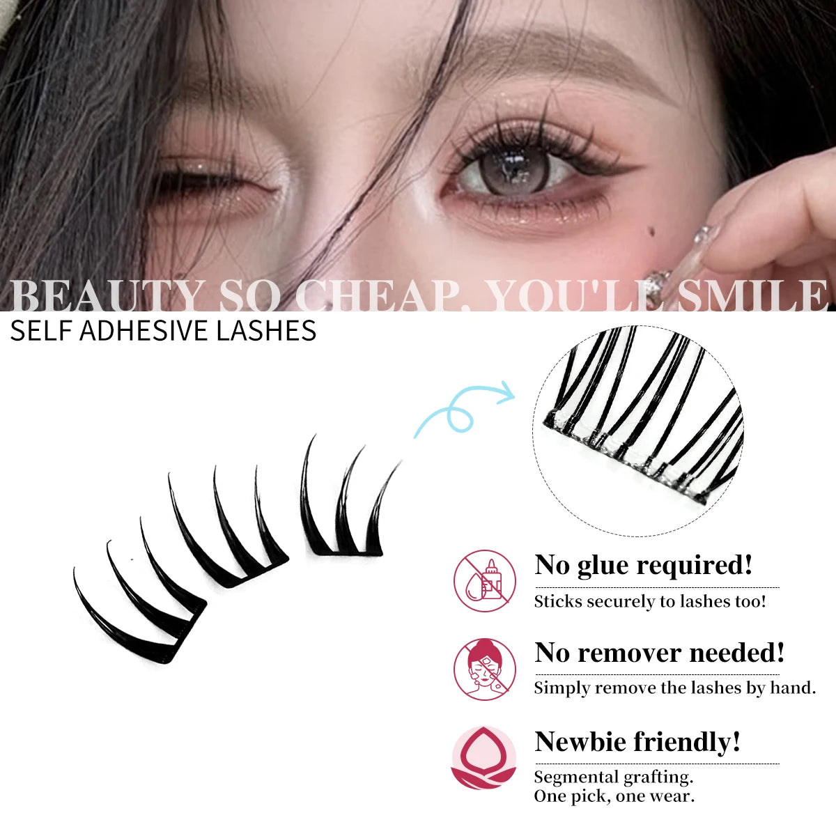 Ultra-thin Lashes Zero-touch False Eyelashes Natural Eyelash Clusters
