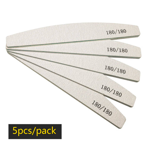 Lurayee Nail File Buffer 100/180 Grit Half Moon Double Side Sandpaper