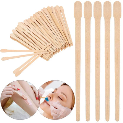 100PCS Woman Wooden Hair Removal Stick Disposable Depilation Spatula