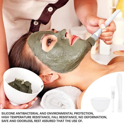 Face Mask Mixing Bowl Set Facial Skin Care Tools Kit Silicone Mask
