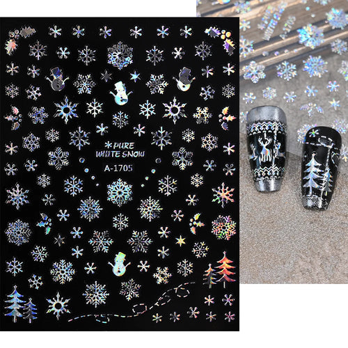 Winter Christmas Atmosphere Nail Stickers Snowman Snowflake Wapiti