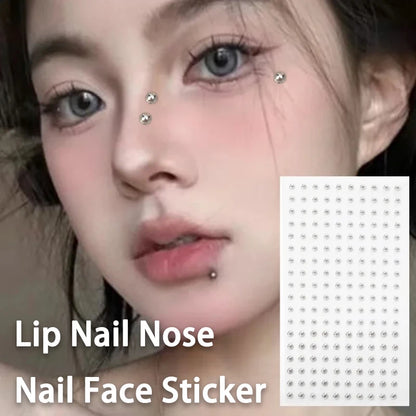Silvery Fake Lip Eyebrow Ear Stickers Non Piercied Earring Studs Teens