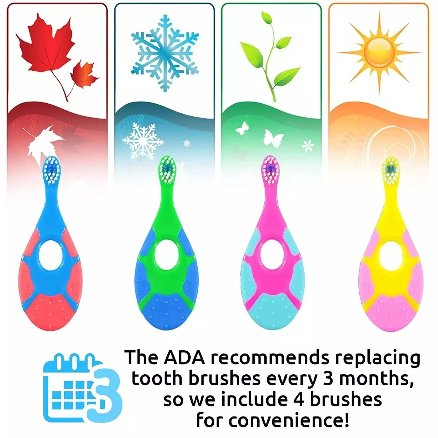 2PCS KidsToothbrush Children With Soft Bristles BPA-Free Toddler