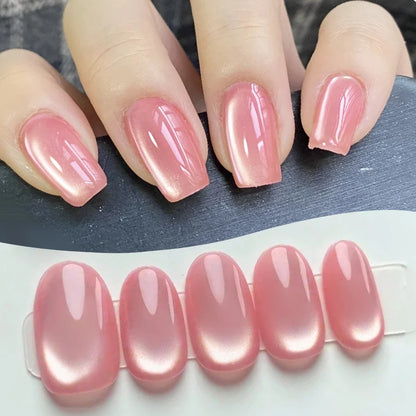 BORN PRETTY 10ml Pink Glass Bead Cat Magnetic Gel Nail Polish Spring