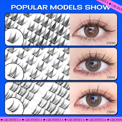 MIAOJIE Cluster Lashes Natural Eyelash extension Volume Individual