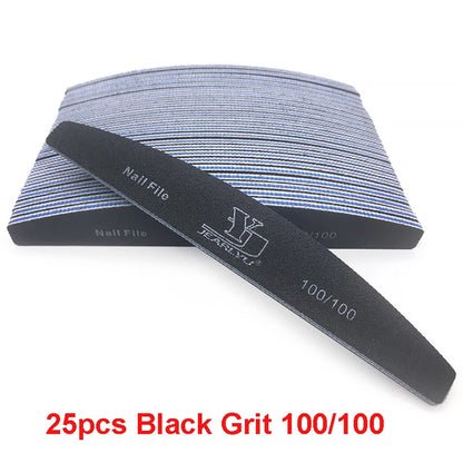 5/25Pcs/Lot Nail File Mix Color 80/100/150/180/240 Grit Professional