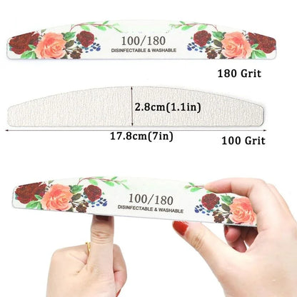 10Pcs Lot Professional Nail Files 100/180 Griting Wood Strong
