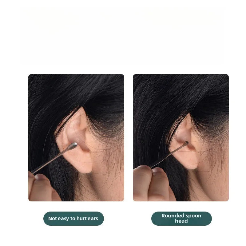 Stainless Steel Ear Wax Removal Tool 6 Piece Set Spiral Rotating Ear