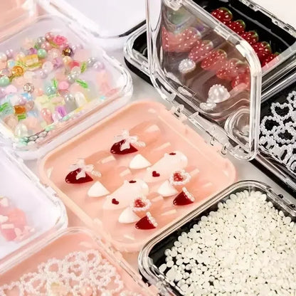 10PCS Press-On Nail Storage Acrylic Boxes with Adhesive Sheets