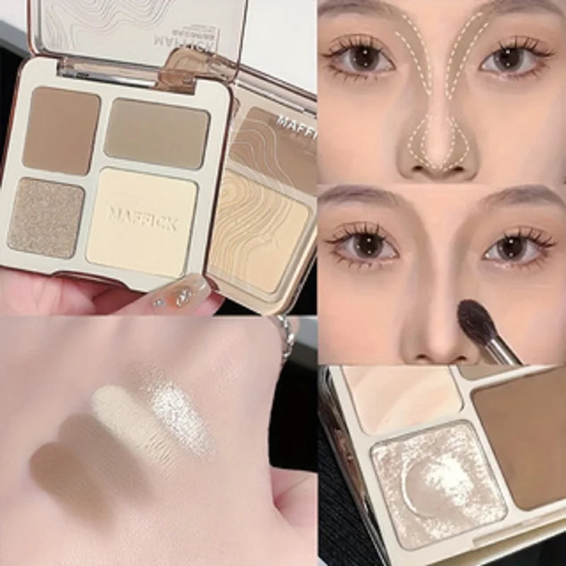 Natural Stereoscopic Face Powder Palette  Matte Bronzer  Contour