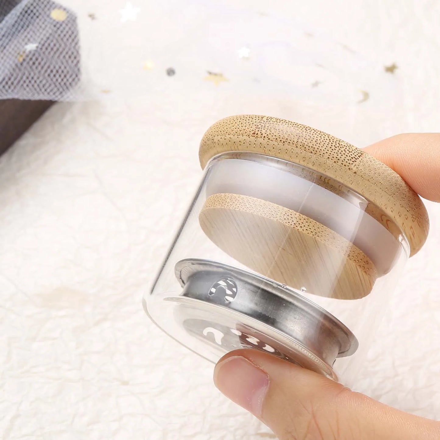 Nail Brush Cleaner Cup Wash Pen Brush Cup with Stainless Steel Mesh