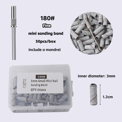 3mm Nail Sanding Bands-80/120/180/240 Grit Mini Nail Drill Bit