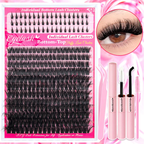 Show-Stopping Top & Bottom Lash Kit – 250/740 Cluster Bombshell Fluffy